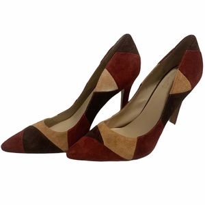 Vince Camuto Red/brown Color Block Stiletto Sz8.5